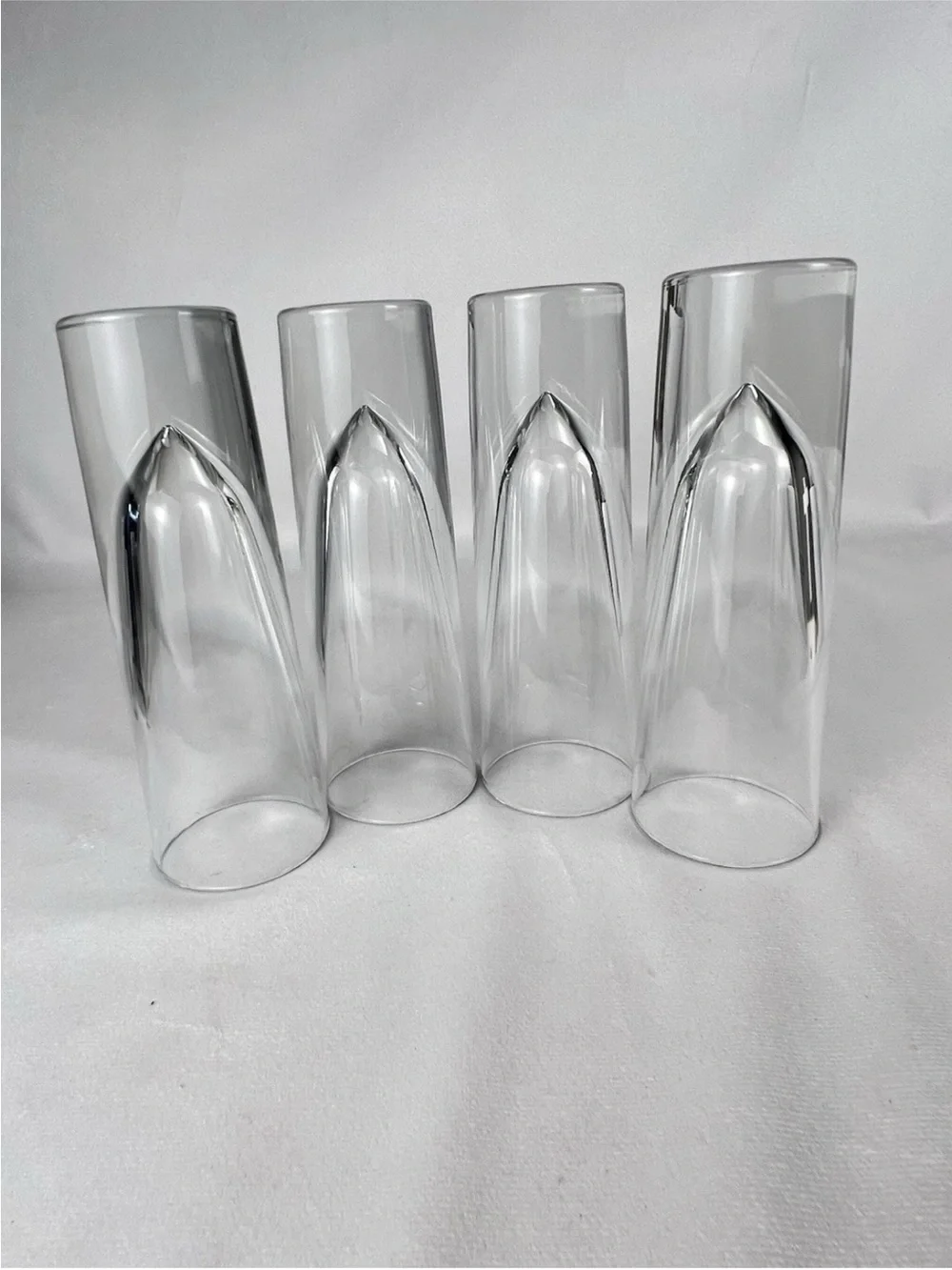 Vintage Carlo Moretti Murano Bullet Glasses Set of 4 Italian Highball Heavy 7”